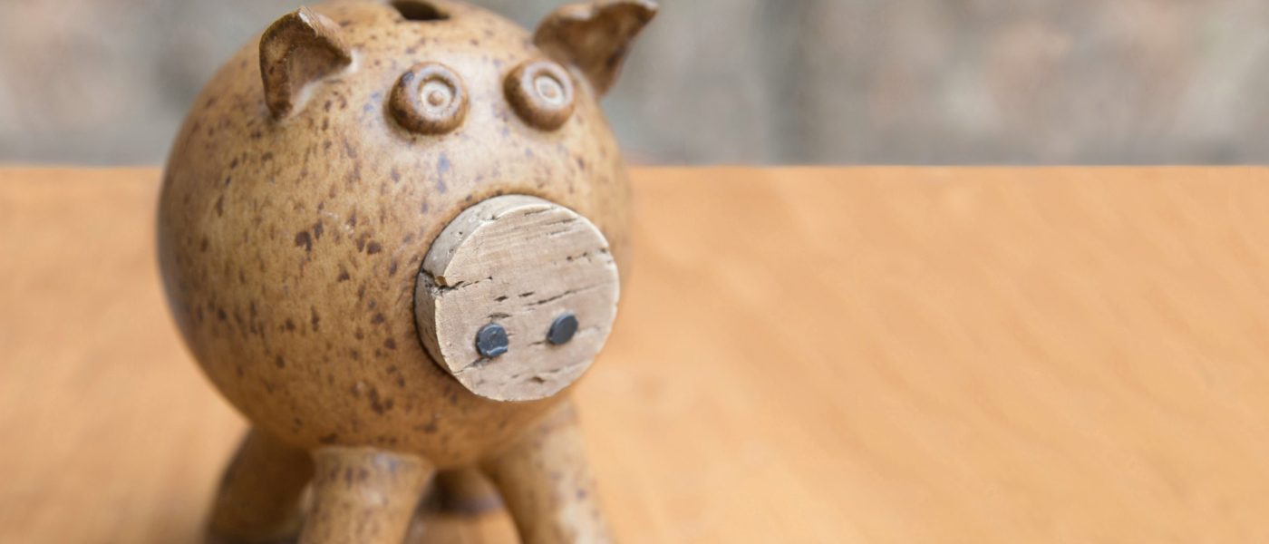 Wooden piggy bank